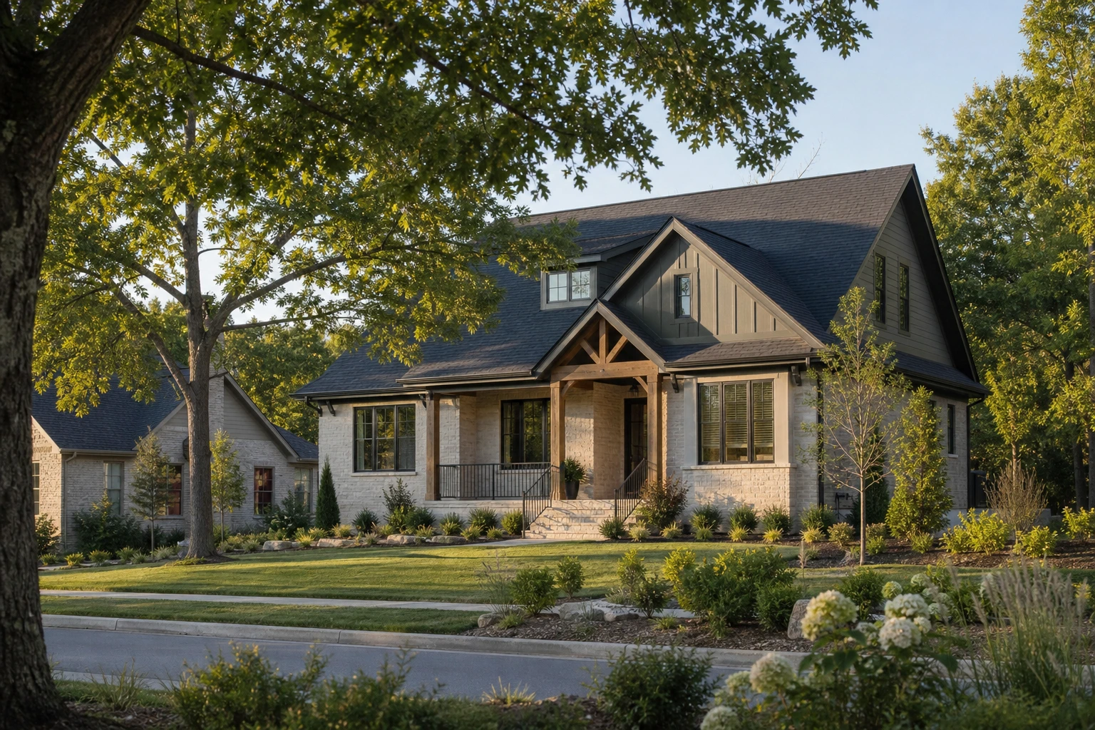Contemporary craftsman home in a tree-lined Middle Tennessee neighborhood